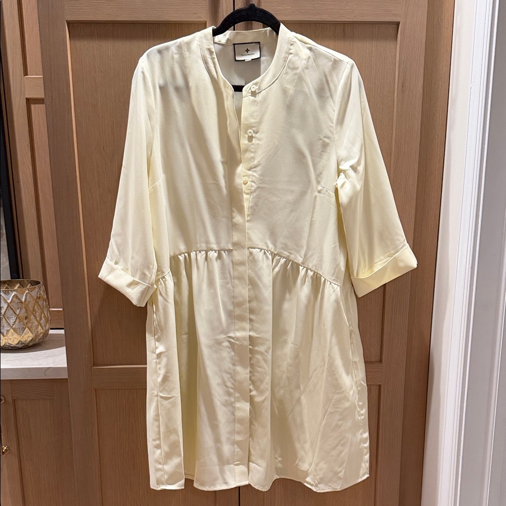 Tuckernuck Cream Shirt  Dress
